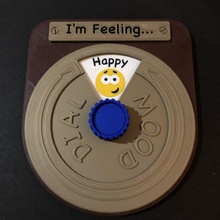 mood dial - 'i'm feeling' store desk knob toy wall happy sad birthday dating feelings aspergers 3d print model - Mito3D