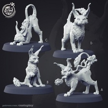 kneazle pre-supported tabletop cat cute pet play wings dungeon cast winged wizards pathfinder guild familiar castnplay 3d print model - Mito3D