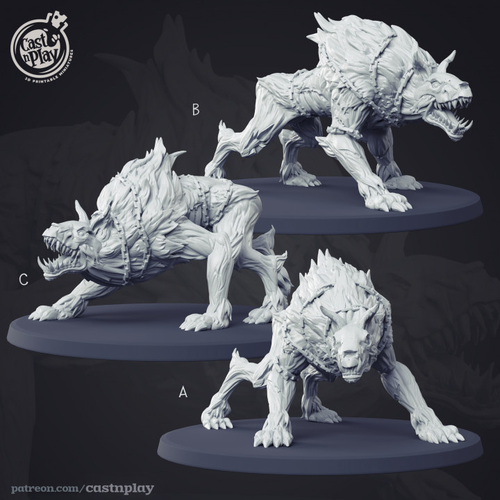 garm tabletop beast dog epic wizard magic enemy dungeon spell pathfinder npc spells guild castnplay infernal 3D print model - Mito3D