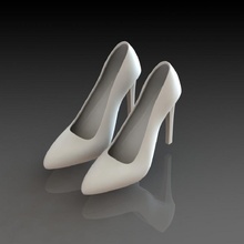 alto tacchi negozio moda design elegante piede calzature splendente scarpe stile donna curva contemporaneo arredamento lusso bordo scartato 3d print model - Mito3D