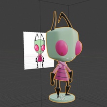 envahisseur zim jouets résine nickelodéon blender3d nostalgie élégoomars 3d print model - Mito3D