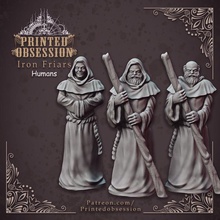 friars iron hammer - group human monks heaven hath fury 32mm scale pre-supported store good hell kickstarter monk preists heavven aligned 3d print model - Mito3D