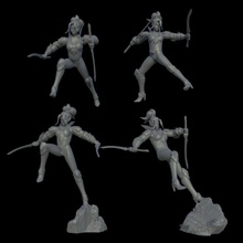elven warrior pack swords miniatures tabletop elf fantasy fighter knight sword warhammer miniature dnd 3d print model - Mito3D