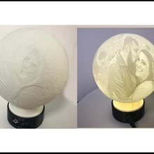 litofano globo conduziu ficar pé luz lua 3d print model - Mito3D