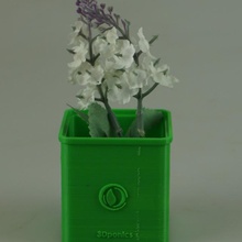 praça pot 3dponics cubo jardim flor pote 3d print model - Mito3D