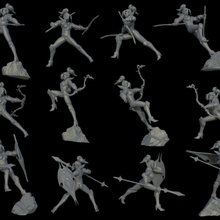 elf warrior miniatures bundle store fantasy fighter warhammer miniature tabletop 3d print model - Mito3D