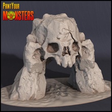 gate skull tabletop game monster terrain warhammer water miniature wave patreon d&d dnd pathfinder scatter lepas 3d print model - Mito3D