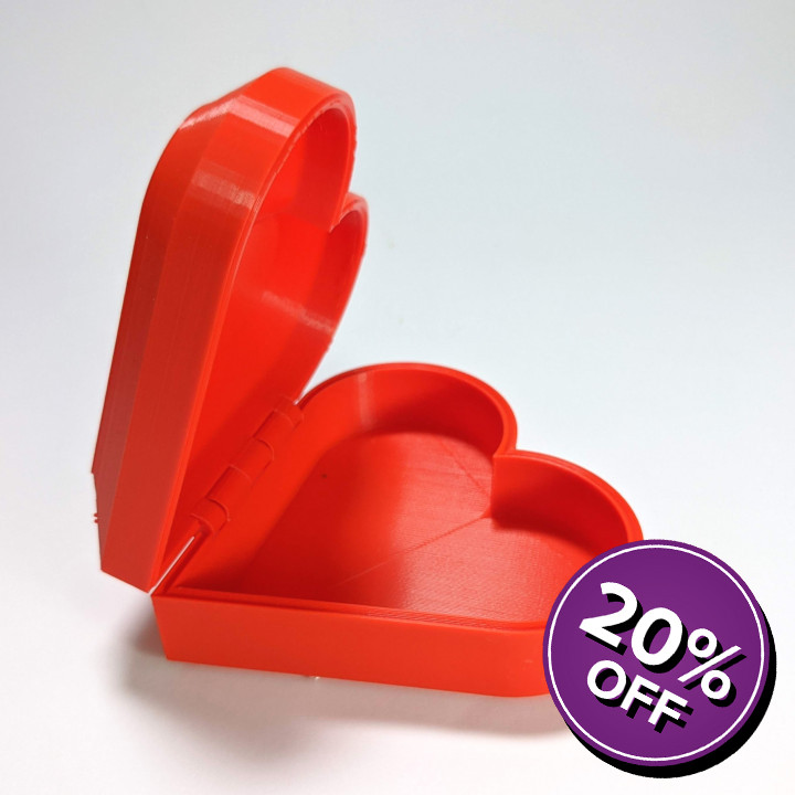 hinged heart box tutorial video store container desk gift hinge love office organiser stationery storage table valentine organizer printinplace valentines homewares 3D print model - Mito3D