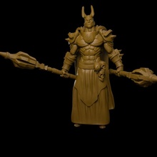 demon boss tabletop demon boss horror skull enemy mace d&d dnd flangedmace 3d print model - Mito3D