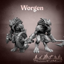 worgen tabletop barbarian mini miniature werewolf dnd lycan 3d print model - Mito3D