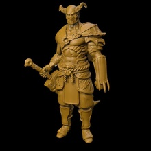 head collector tabletop demon anatomy armor horror sword evil horns bodybuilder decapitate 3d print model - Mito3D
