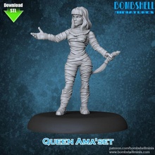 queen ama'set tabletop classic monster mummy undead babe 3d print model - Mito3D
