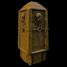 Lovecraftian Monolith Tischplatte uralt detailliert Grusel Stein Struktur Tentakel Runen Lovecraft 3d print model - Mito3D