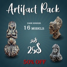 artifact pack - 16 models 50 & garden bust detailed fantasy 3d print model - Mito3D