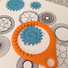 espirógrafo juegos juguetes dibujo juego juguete engranaje geometría epitrochoid hypotrochoid 3d print model - Mito3D