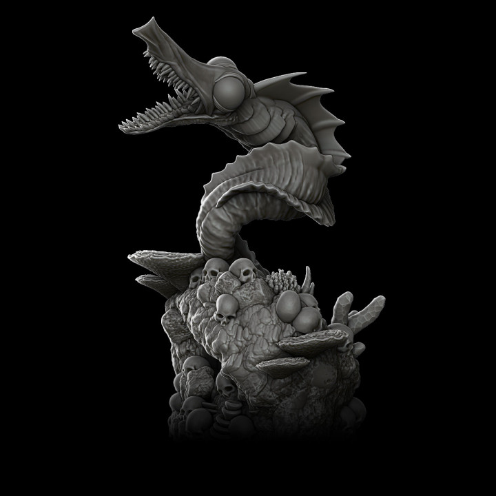 spine finned eel tabletop 3D print model - Mito3D