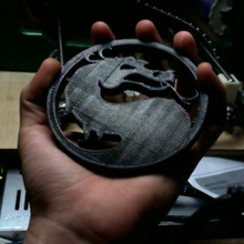 mortal kombat logosu sanat hayranı ejderha logo ölümlü 3d print model - Mito3D