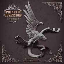 thunder dragon - large creature heaven hath fury 32mm scale pre-supported store hell kickstarter wings 4 dungeon fluffy mm dnd 32 3d print model - Mito3D