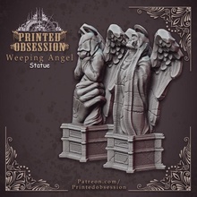 weeping angel statues - scenery heaven hath fury 32 mm scale pre-supported store dragon kickstarter model dnd dungon 3d print model - Mito3D