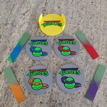 tmnt coaster set ninja color mutant multi turtles teenagemutantninjaturtles teenage multi-color splinter 3d print model - Mito3D