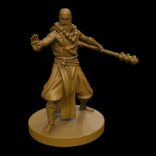 monk tabletop hero monk necklace strong weapon beard staff tabletop d&d dnd cloth 3d print model - Mito3D