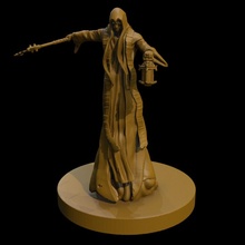 wraith horror lantern skull sickle evil wraith scythe d&d dnd cloak 3d print model - Mito3D