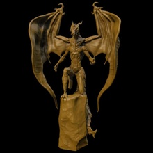 dragon king tabletop dragon king wings rock d&d dnd scales spire dragonking 3d print model - Mito3D