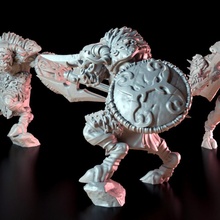 atlas guardian axe shield tabletop armour beast creature monster warhammer horns minotaur dungeon chaos beastman minotauro 3d print model - Mito3D