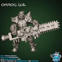 orrog gul - orc elite unit star player tabletop bowl warhammer blood chainsaw heroic dnd blitz 3d print model - Mito3D