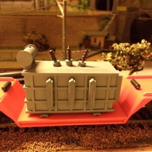 oil filled power transformer h0 scale train trasformer 3d print model - Mito3D