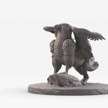 griffin masaüstü hayvan hayvanlar yaratık şekil uçmak oyun canavar heykel oyuncak 3d print model - Mito3D