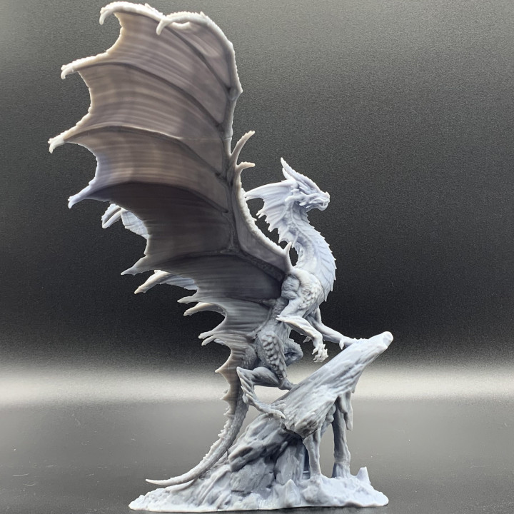 gold dragon pose 1 tabletop creature dungeons fantasy figurine gaming mini monster rpg painting miniature d&d 5e 3D print model - Mito3D