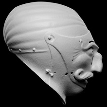 grotesco casco escanear armadura acero cc0 3d scan openglam dorado dachl Konradseusenhofer 3d print model - Mito3D