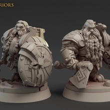 metal beards warriors tabletop fantasy miniatures dwarf forge titan armored dwarfs 3d print model - Mito3D