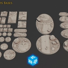 métal barbes bases ensemble table miniatures base nain forger Titan nains 3d print model - Mito3D