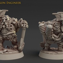 gargy dragon engineer tabletop fantasy miniatures steampunk dwarf forge titan enginner 3d print model - Mito3D