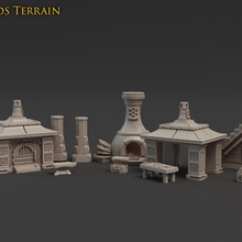 metal barbas terreno conjunto mesa fantasía miniaturas yunque fragua titán enanos 3d print model - Mito3D