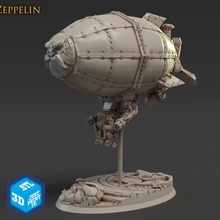 ancestrale zeppelin tavolo fantasia miniature nave nano fucina titano 3d print model - Mito3D