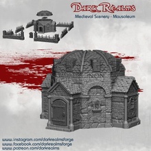 medieval scenery - mausoleum tabletop building spooky terrain graveyard d&d walls 3d print model - Mito3D