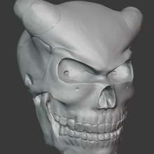 demonio cráneo escultura 3dmodeling 3dsculpt skulpture 3d print model - Mito3D
