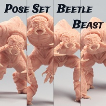 beetle beast special - pose set tabletop bug creature dragons dungeons insect monster rpg hulk d&d dnd umber 3d print model - Mito3D