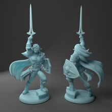 alistair glimmergaunt elf paladin tabletop dragons dungeons sexy shield sword warrior male champion d&d pathfinder 3d print model - Mito3D
