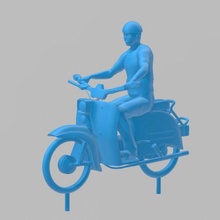 scooter schwalbe mit chauffeur modellbau 1 43 3d print model - Mito3D