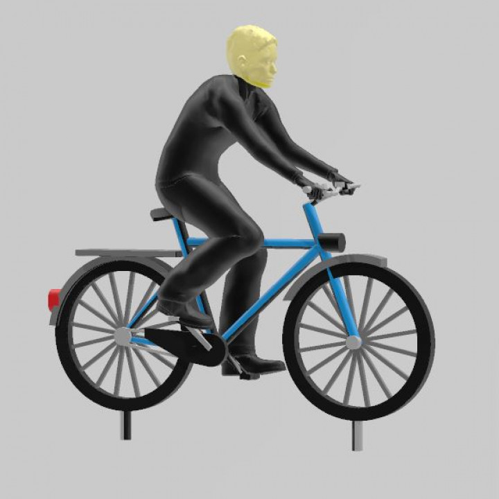 ciclista mit bicicleta 1 43 Modellbahn 3D print model - Mito3D