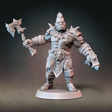 half-orc barbarian type modular hands + 4 weapons presupported tabletop axe fantasy fighter orc sword miniature dungeonsanddragons patreon 28mm dnd maul pathfinder 32mm halforc handaxe greataxe miniflayer dndminiatures 3d print model - Mito3D