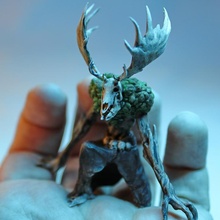 antigo Leshen criatura floresta mini monstro crânio miniatura resina tampo mesa Admirador arte bruxo 3d print model - Mito3D