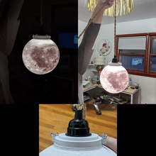 lua luminária globo luz iluminação espaço litofano 3d print model - Mito3D