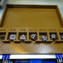 d&d dice tray - labeled spaces 3d print model - Mito3D