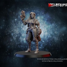witch hunter female sci-fi tabletop 40k dragons dungeons model sexy war warhammer woman miniature dnd inquisitor wh40k wh pathinder 3d print model - Mito3D