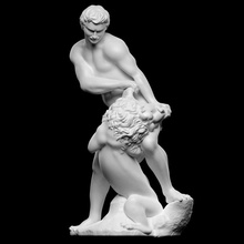 samson lion scan animal mythology sculpture marble chicago death kill muscle cc0 cristoforo openglam philistine stati 3d print model - Mito3D